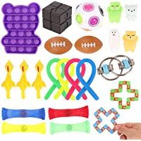 Herefun 25Pcs Juguetes Sensoriales Kit- Juguetes Antiestres para Aliviar el Estrés- Juguetes Fidget Autismo Sensorial…